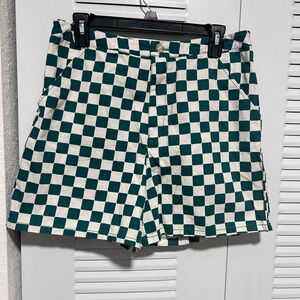 Wild Fable Checkered Teal and White Shorts